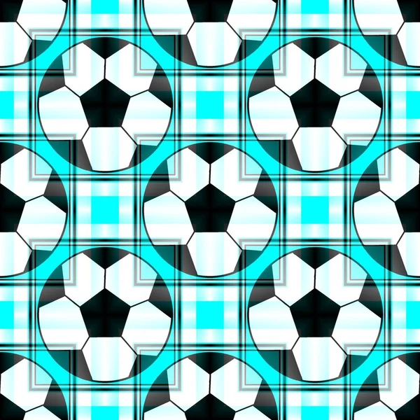 用明亮的半透明颜色的足球无缝模式 — 图库照片#