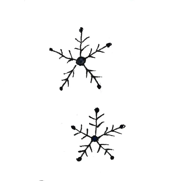 Snöflingsikonen. Platt logotyp för snöflinga isolerad på vit bakgrund. Nyår och vinter symbol. illustration — Stockfoto