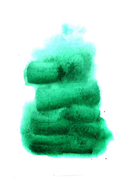 Abstrakcja akwarela ręcznie zielone plamy farby tekstury, izolowane na białym tle, akwarela teksturowane tło — Zdjęcie stockowe