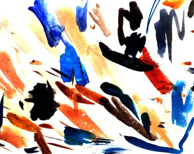 Soyut sanat kusursuz desen, renkli suluboya fırça darbeleri kaos yarattı. Arkaplan dokusu