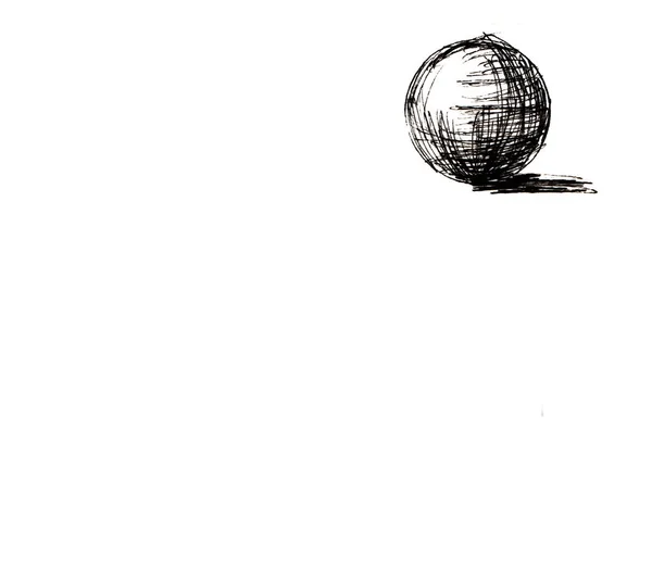 Esferas sombreadas desenhadas à mão uma disposição do cartão postal — Fotografia de Stock