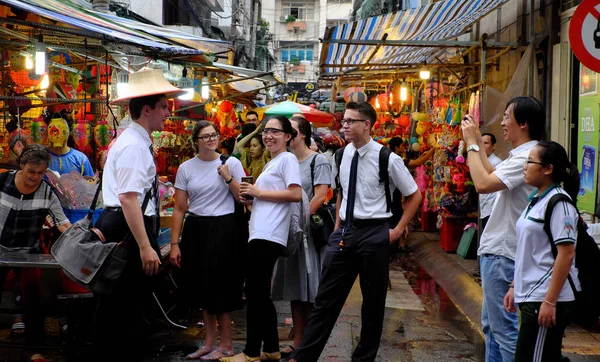 Chi Minh City Vietnam Sept 2018 Group Caucasian Student Enjoy — Stock Photo, Image