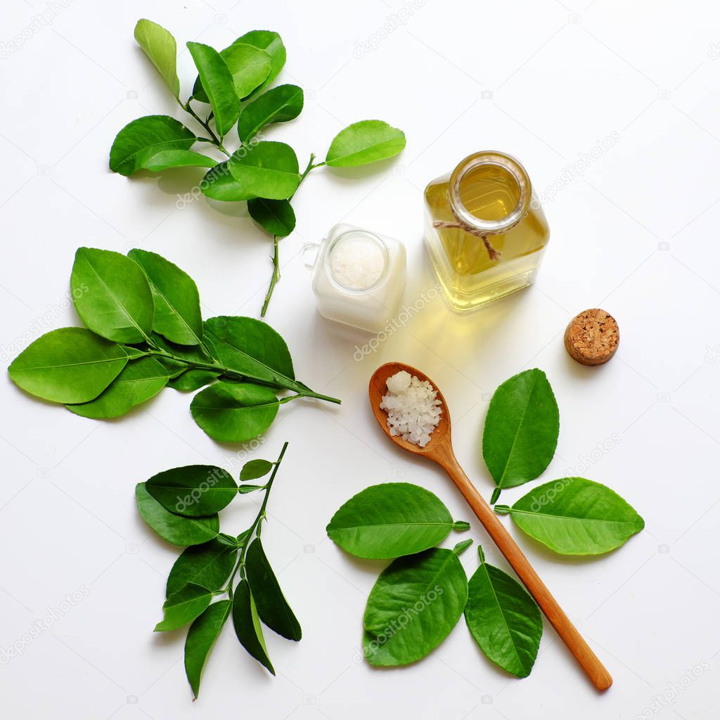natural herbal oral care product from lemon leaves, salt, mouthw