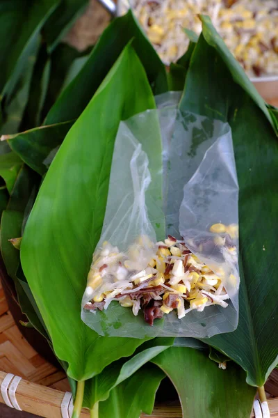 High View Csinál Vietnami Vegetáriánus Étel Hogy Mély Sült Kukorica — Stock Fotó
