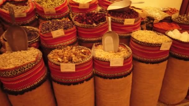 Arabic Spice Ronket Spice Shop Spice Store — стоковое видео