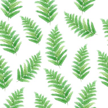 Güzel tropikal egzotik yaprakları ile suluboya dikişsiz desen. Arka plan, duvar kağıdı, tekstil, baskılar, giysi, tasarım için en iyi. El boyaması illüstrasyon