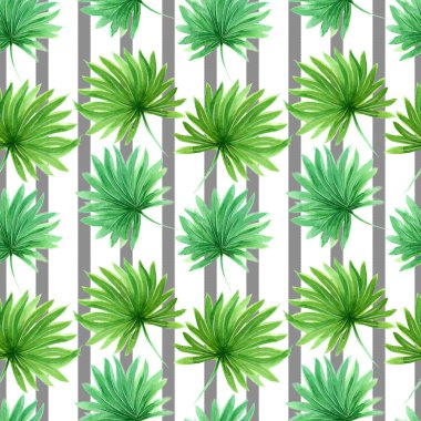 Güzel tropikal egzotik yaprakları ile suluboya dikişsiz desen. Arka plan, duvar kağıdı, tekstil, baskılar, giysi, tasarım için en iyi. El boyaması illüstrasyon