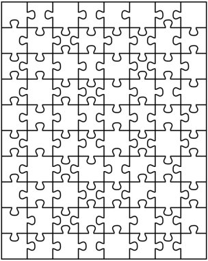 Beyaz bulmaca ayrı bölümlerini gösteren resim