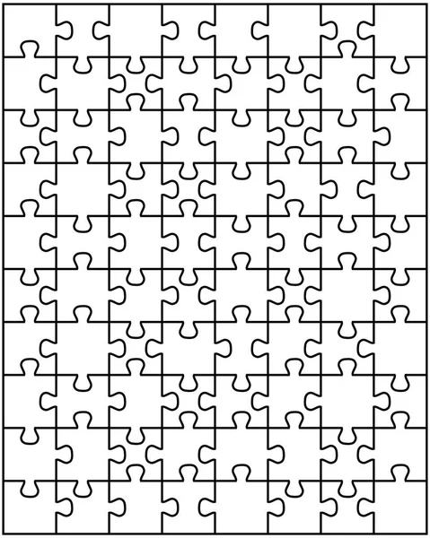 Ilustrace Oddělené Části Bílé Puzzle — Stockový vektor