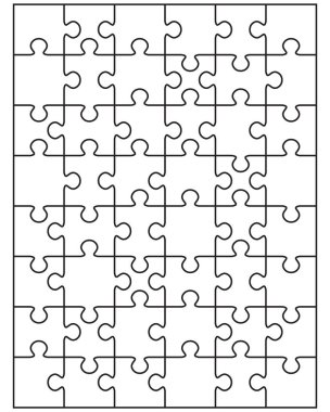 Beyaz bulmaca ayrı bölümlerini gösteren resim