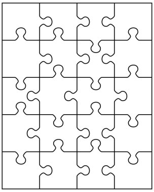 Ayrı adet beyaz bulmaca çizimi