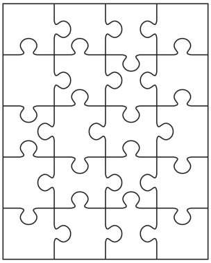 Ayrı adet beyaz bulmaca çizimi