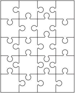 Ayrı adet beyaz bulmaca çizimi