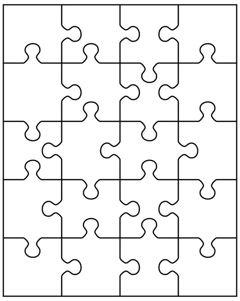 Illustration White Puzzle Separate Pieces — Stock Vector