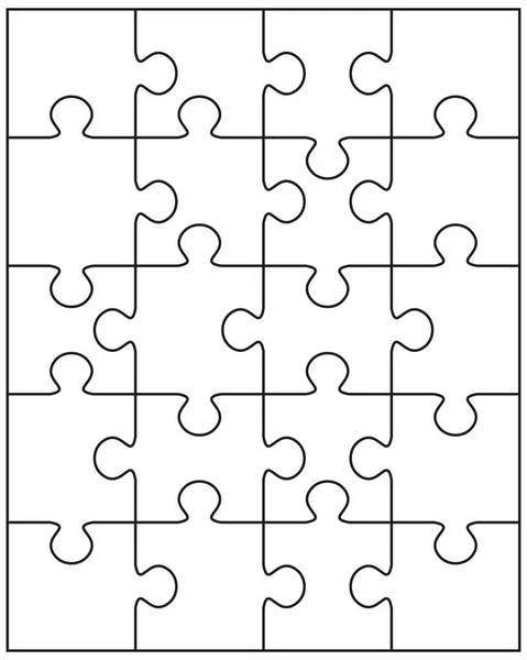 Ábra Különálló Fehér Puzzle — Stock Vector