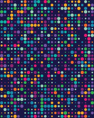 Renkli noktalı kusursuz vektör deseni, arkaplan