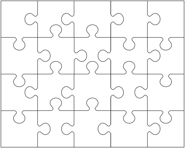 Vektor Illusztráció Fehér Puzzle Külön Darabok — Stock Vector