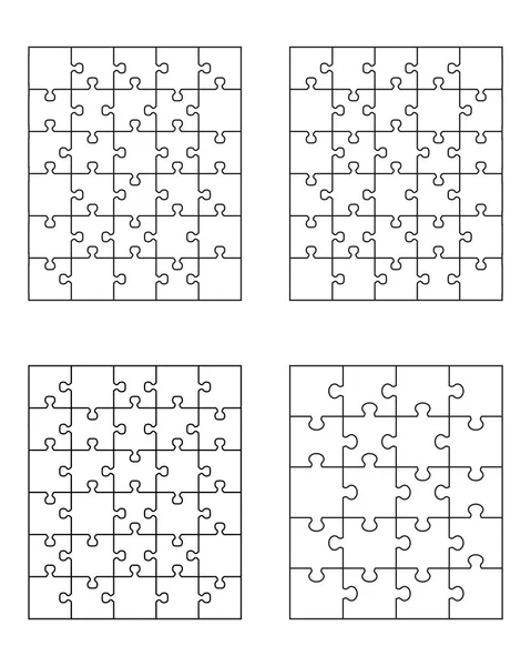 Vector Illustratie Van Vier Verschillende Witte Puzzels Aparte Stukjes Stockillustratie