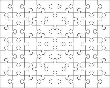 Beyaz bulmacanın vektör çizimi, ayrı parçalar