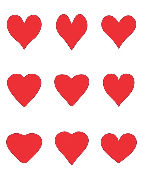Ensemble Icônes Coeur Sur Fond Blanc Symbole Amour — Image vectorielle