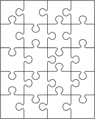 Beyaz bulmacanın vektör çizimi, ayrı parçalar