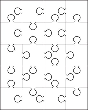 Beyaz bulmaca ayrı bölümlerini gösteren resim