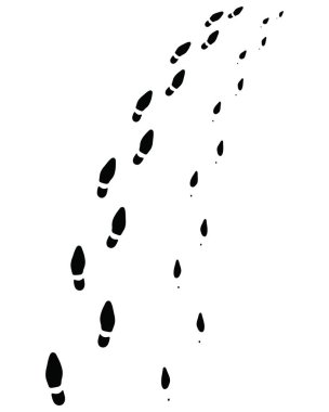 Kadın ve erkeğin ayak izleri, sola ya da sağa dönün.