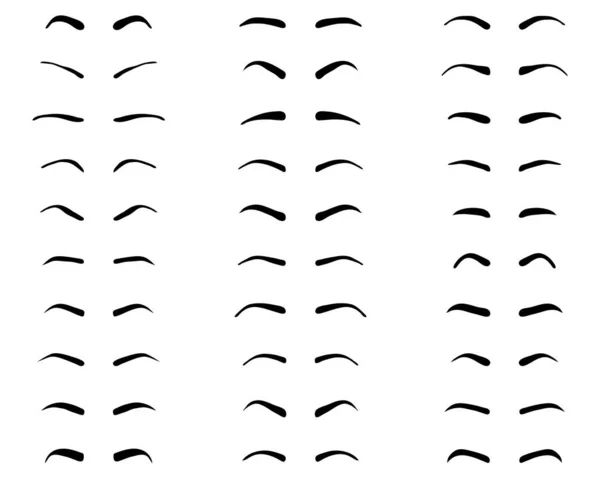 Types Forms Eyebrows Tattoo Design Vector — Stock Vector
