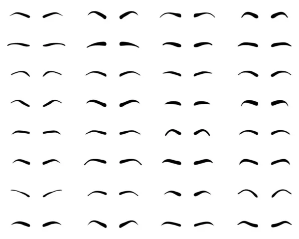 Types Forms Eyebrows Tattoo Design — Stock Vector