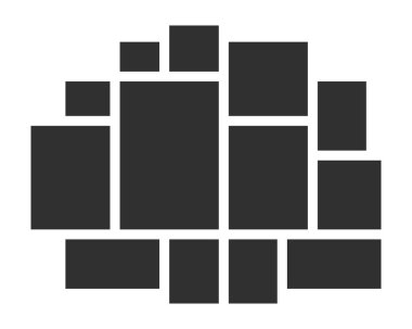 Beyaz arka plandaki kolaj çerçevelerini şablonlar