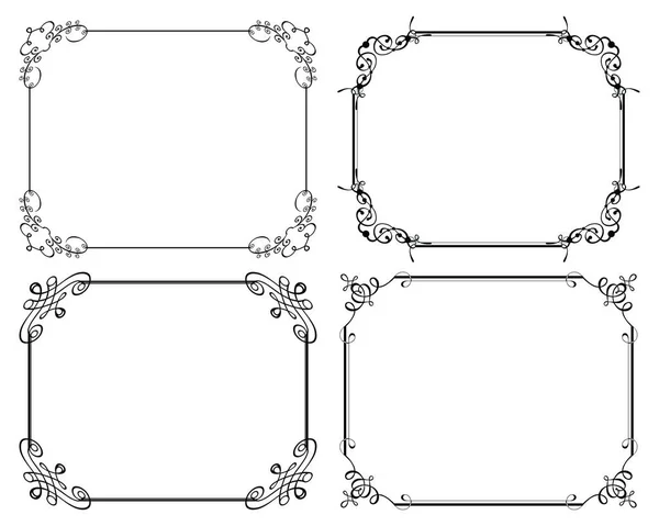 Dekorativní Rámy Retro Ornamentální Rám Retro Obdélníkové Ozdoby Zdobný Okraj — Stockový vektor
