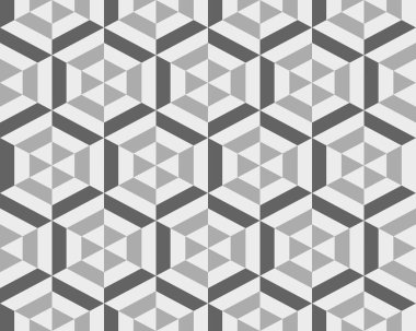 Geometrik gri altıgen kusursuz desen, soyut arkaplan