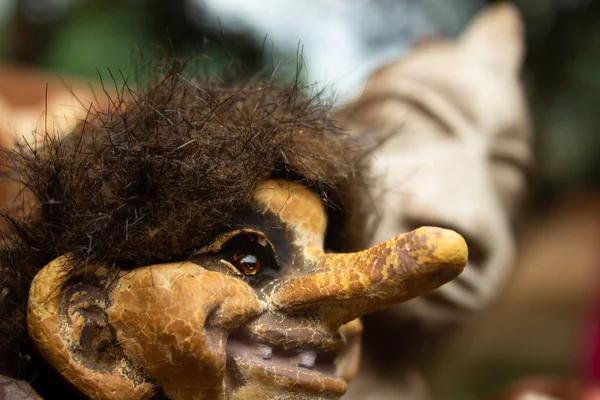 Gnome Kobolde Und Fantastische Charaktere Treffen Sich Zum Waldspaziergang Sie — Stockfoto