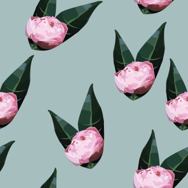 Gül, suluboya ile sorunsuz çiçek desenli. Vektör çizim.