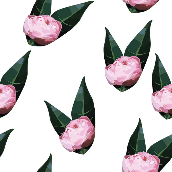 Gül, suluboya ile sorunsuz çiçek desenli. Vektör çizim.