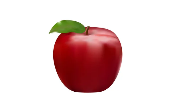 Pomme rouge fraîche, fruits sains, gros plan dessin — Photo