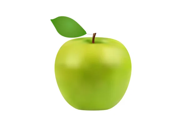 Färskt grönt äpple, hälsosam frukt, vektor illustration — Stock vektor
