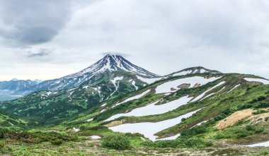 Rusya, Kamçatka, Vilyuchinsk yanardağının havadan görünüşü