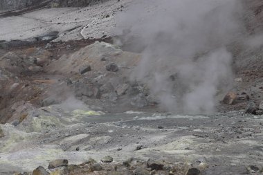 Mutnovsky Volkanı 'ndaki Fumaroles, Kamçatka
