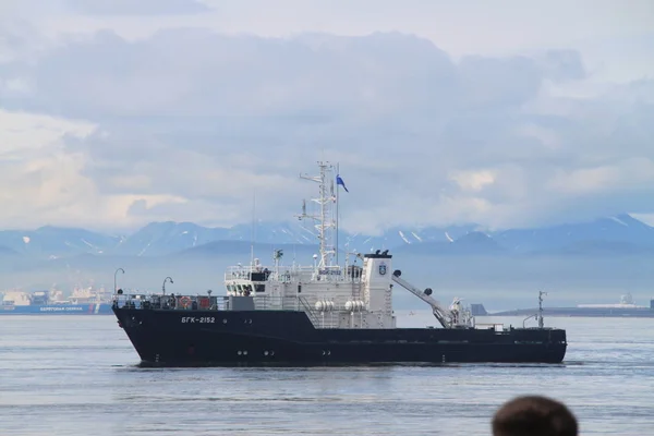Petropavlovsk Kamçatsky, Rusya - 2017: Askeri geçit (Donanma Günü )