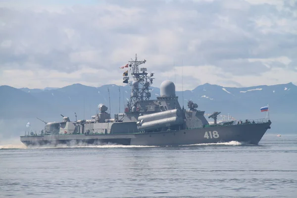 Petropavlovsk Kamtsjatski Rusland 2017 Militaire Parade Marine Dag — Stockfoto