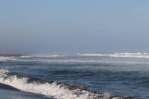 Khalaktyrsky Beach Black Sand Pacific Ocean Russia — Stock Photo, Image