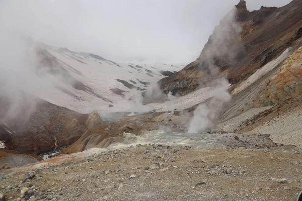 Fumarolen Mutnovsky Vulkaan Kamchatka — Stockfoto