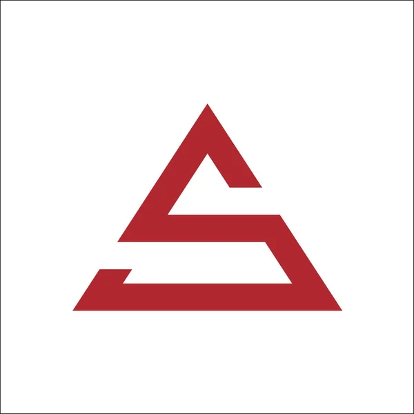 Písmeno S trojúhelník logo vektorová barva červená webová — Stockový vektor