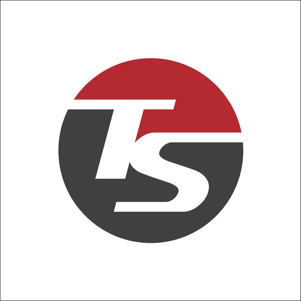 Letter TS initialen cirkel logo vector template r — Stockvector