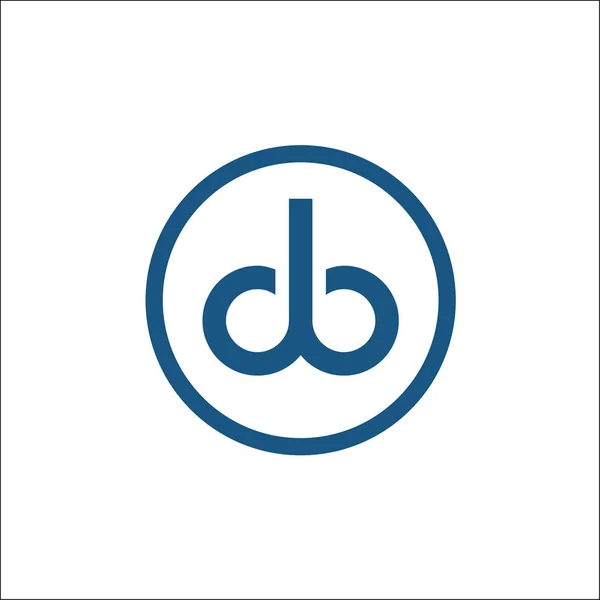 Letra db em um monograma do modelo vetorial do logotipo do círculo — Fotografia de Stock