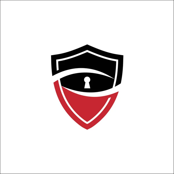 Охоронним логотипом логотипу дизайну. Щит, ключ, вигляд — стокове фото
