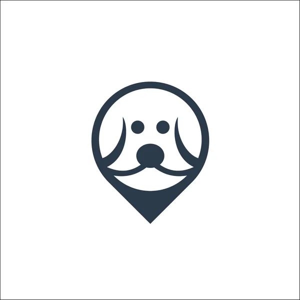 Ícone de cabeça de cão. logotipo Modelo de vetor — Fotografia de Stock