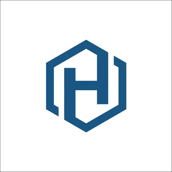 Iniciais H HEXAGON LOGO VECTOR — Fotografia de Stock