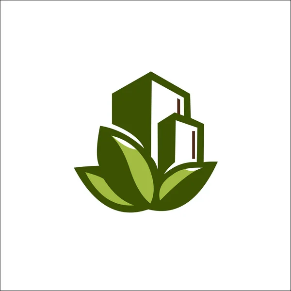 Modello vettoriale Eco Nature Building Logo — Foto Stock